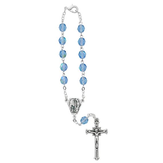BLUE LOURDES AUTO ROSARY